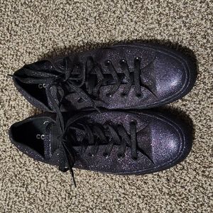 purple sparkle converse